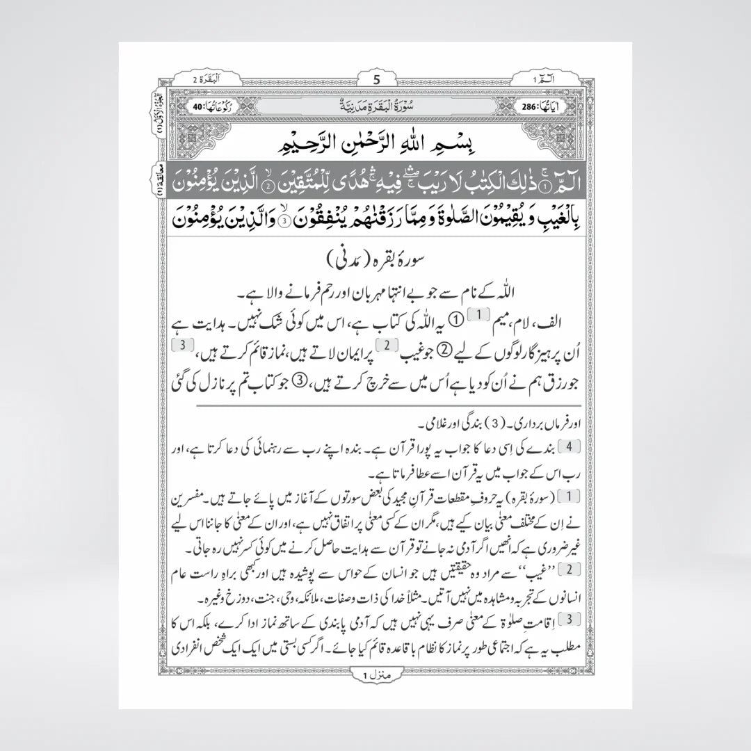 1PS Pocket Quran with Urdu Translation & Short Tafsir – Maulana Maududi