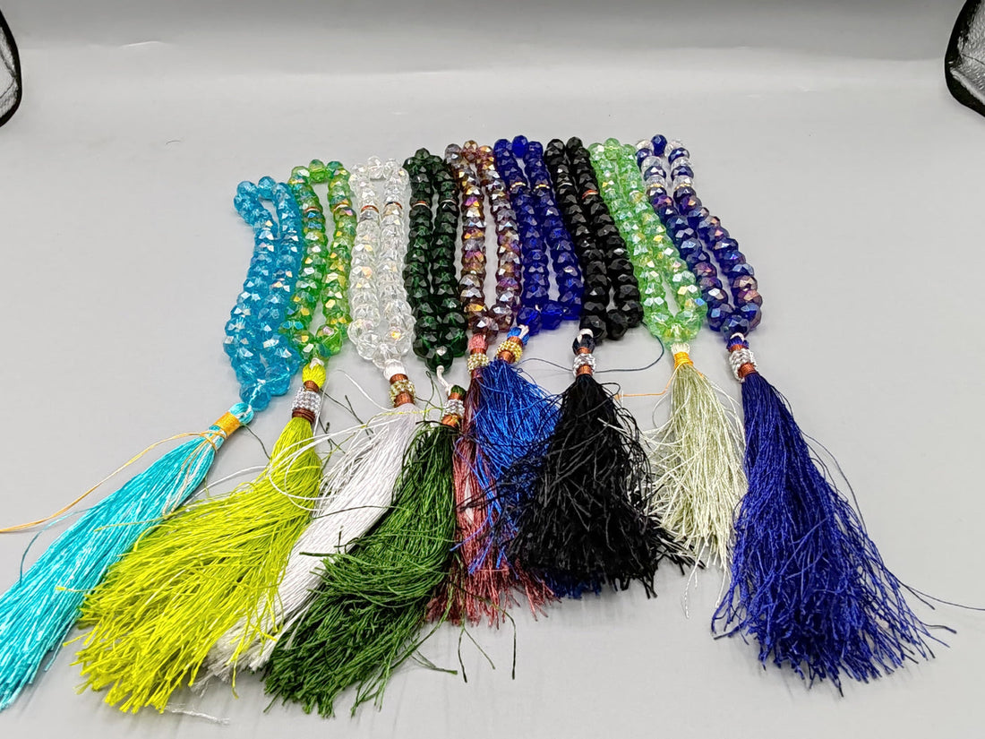 Crystal Tasbeeh 33 Beads 10mm – Beautiful Islamic Prayer Beads | Multiple Colors Available